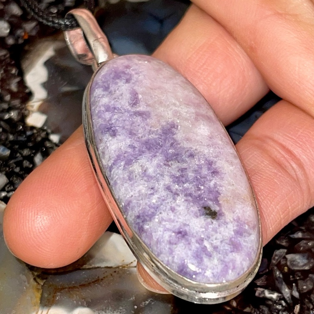 Purple Lepidolite Pendant 2 1/2”